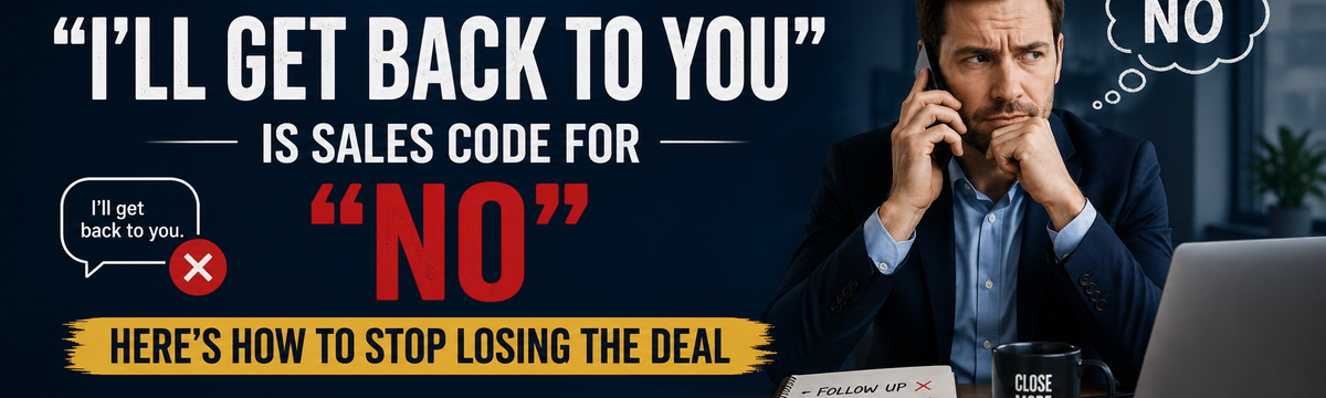 "I'll Get Back to You" Is Sales Code for "No" - Here's How to Stop Losing the Deal